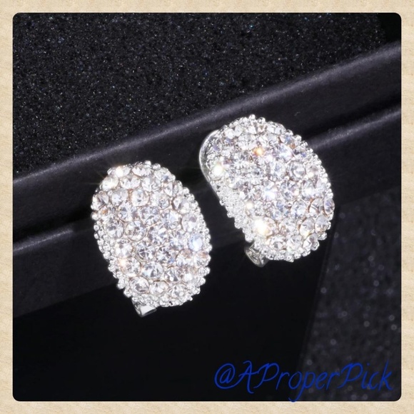 A Proper Pick Jewelry - Crystal Rhinestone Lever Back Sparkler Earrings